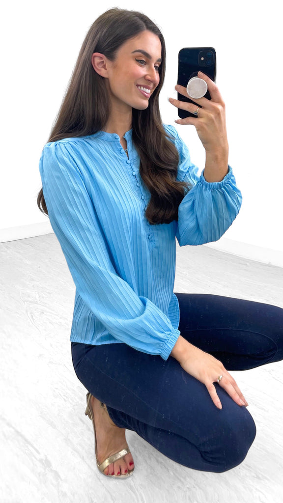 4-A1023 Frjudy Etheral Blue Blouse