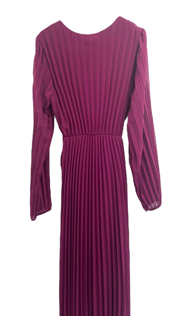 A1057 Magenta Corset Pleat Dress