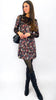 A1948NN Floral Velour Tunic Dress