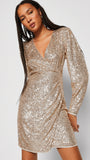 A1147 Solia Gold Sequin Dress