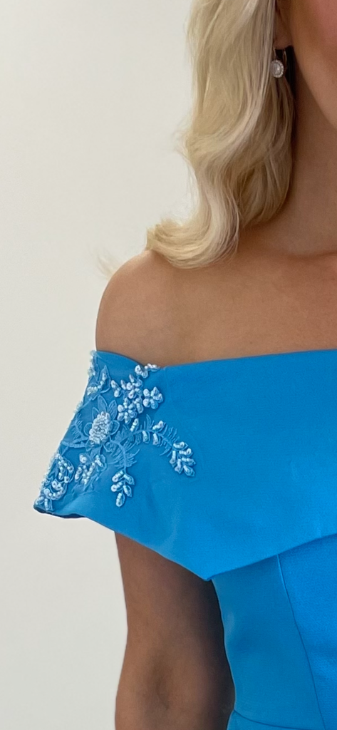 4-A0761 Turquoise Newlex Bardot Dress