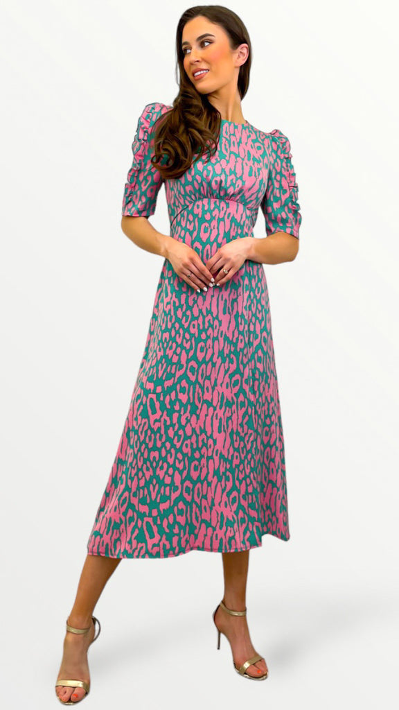 5-A0757 Samira Turq/Pink Frill Dress