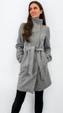 A1209 Viloulou Grey Funnel Coat