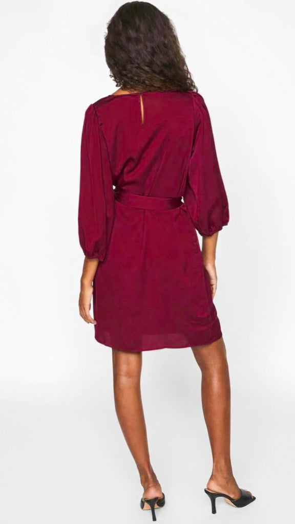 A1110 Beet Red Satin Dress