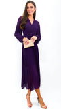 A1123 Purple Corset Pleat Dress