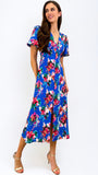 5-A0902 - (SIZE 10 ONLY) - Zorica Royal Floral Midi Dress