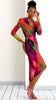 5-A1422 Tie Dye Print Drape Dress