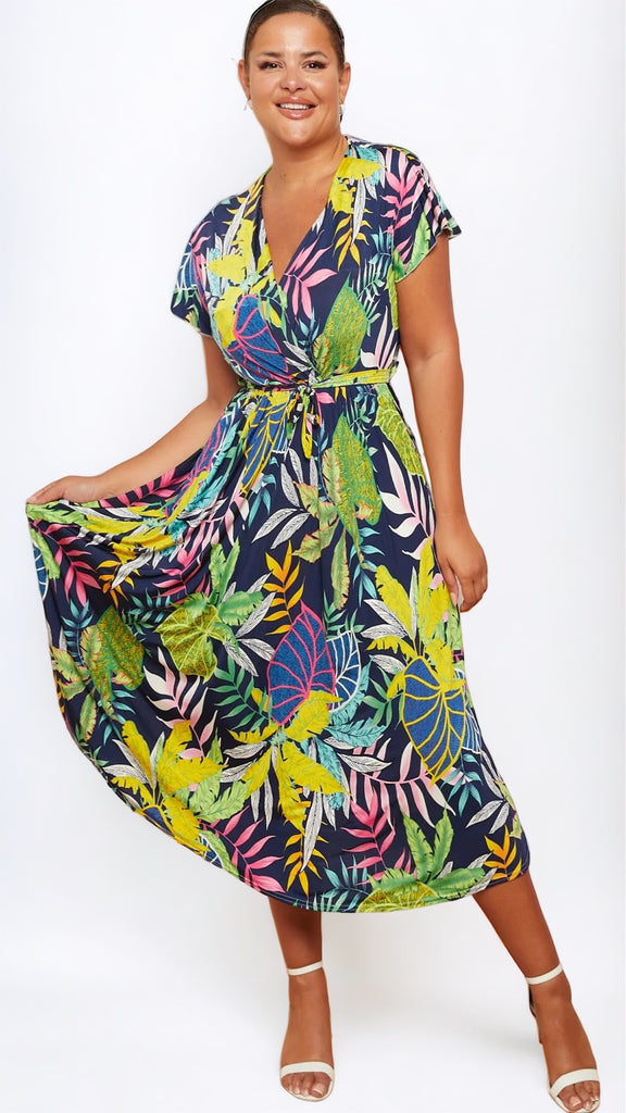 4-A0885 River Navy Print Dress