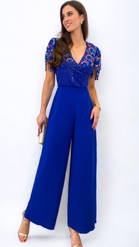A1101 Royal Embellished Jumpsuit