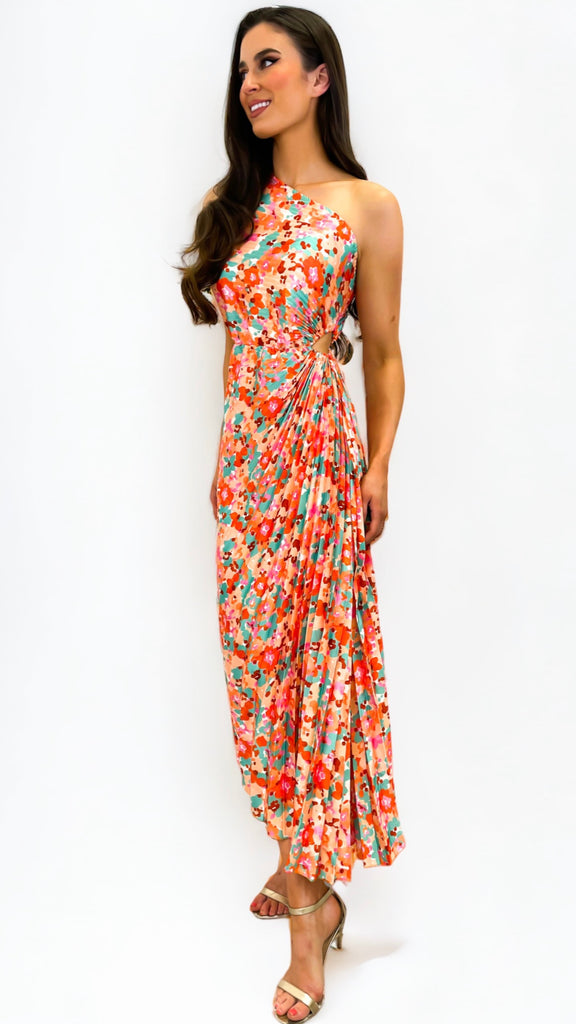 A0859 Indi Floral Asymmetrical Dress