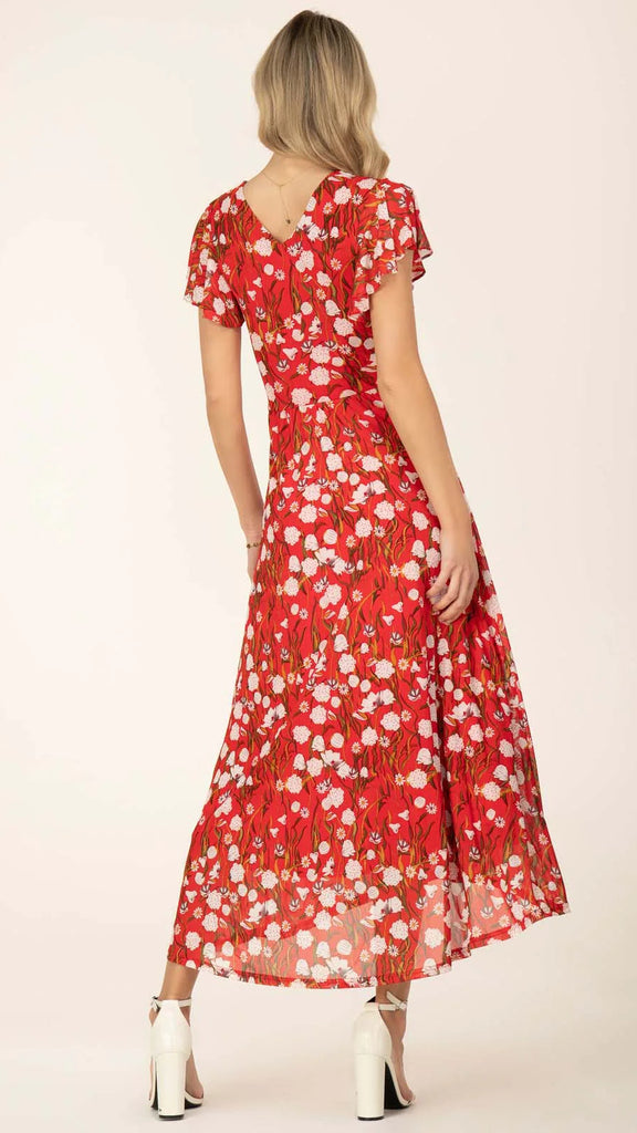 A0818 - (SIZES 10,18 ONLY) - Eleanor Floral Hi Lo Maxi