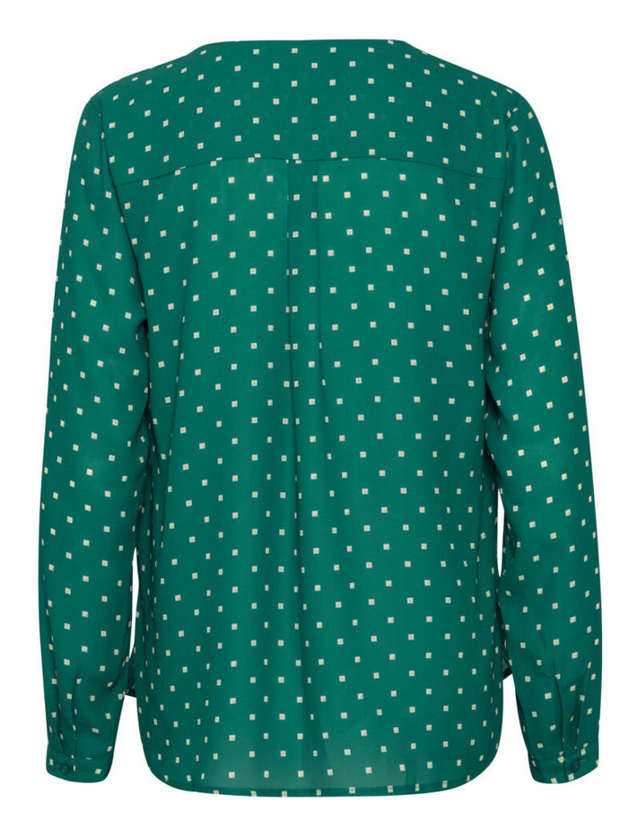 A0970 Byhialice Green Print Blouse