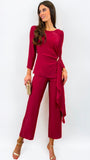 A1243 Wine Red Trouser Set