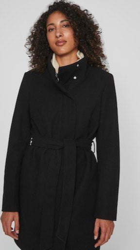 A1208 Viloulou Black Funnel Coat