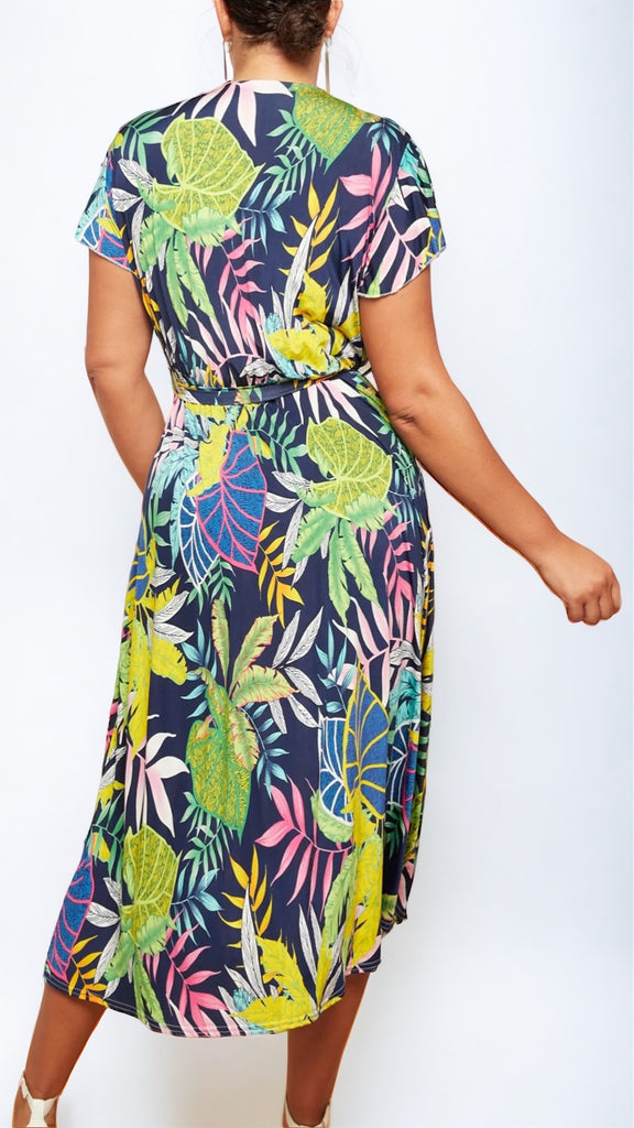 4-A0885 River Navy Print Dress
