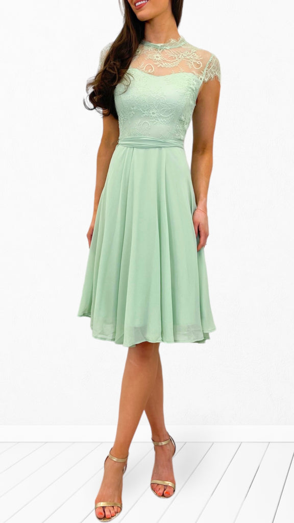 4-A0645 Vidiona Mint Chiffon Dress