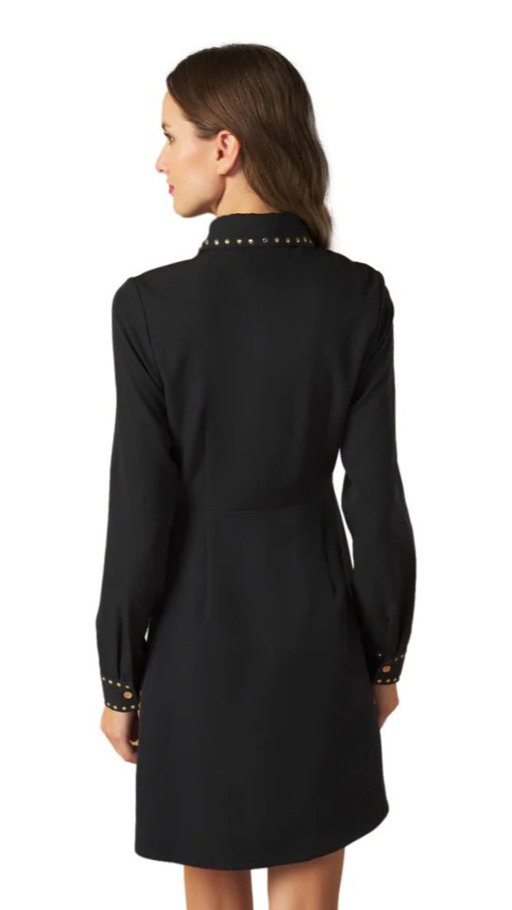 4-A1067 Nicole Black/Gold Shirt Dress