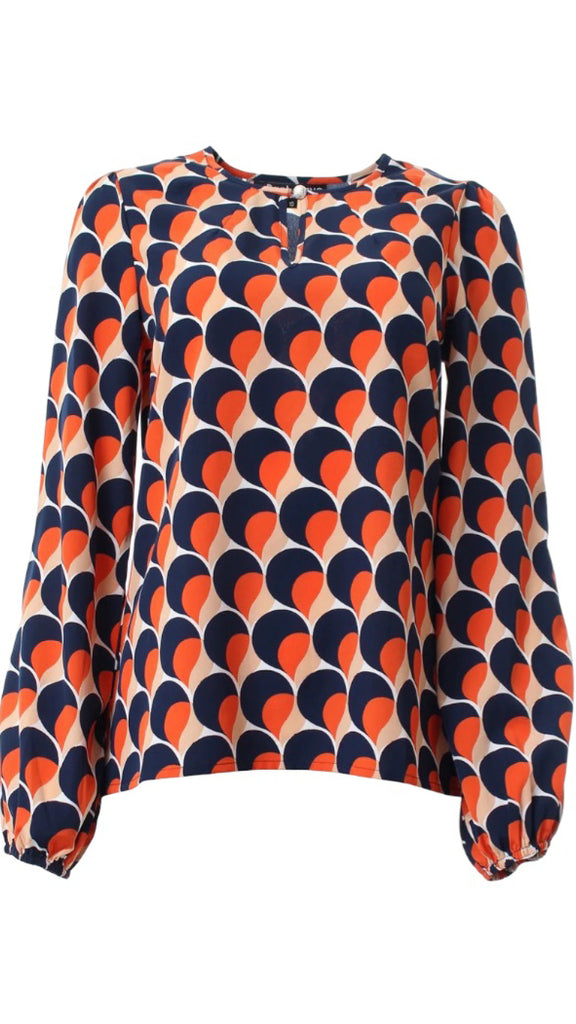 A1087 Orange/Navy Kerry Top