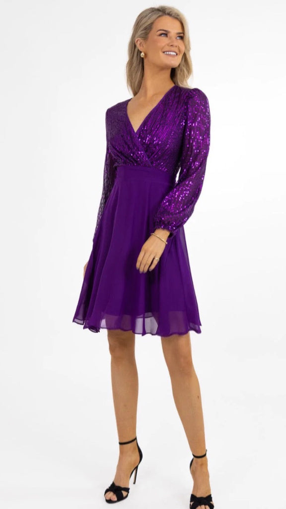 A1168 Purple Sequin Top Monroe Dress