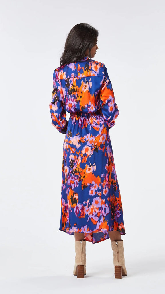 4-A1218 Lisa Satin Mao Collar Dress