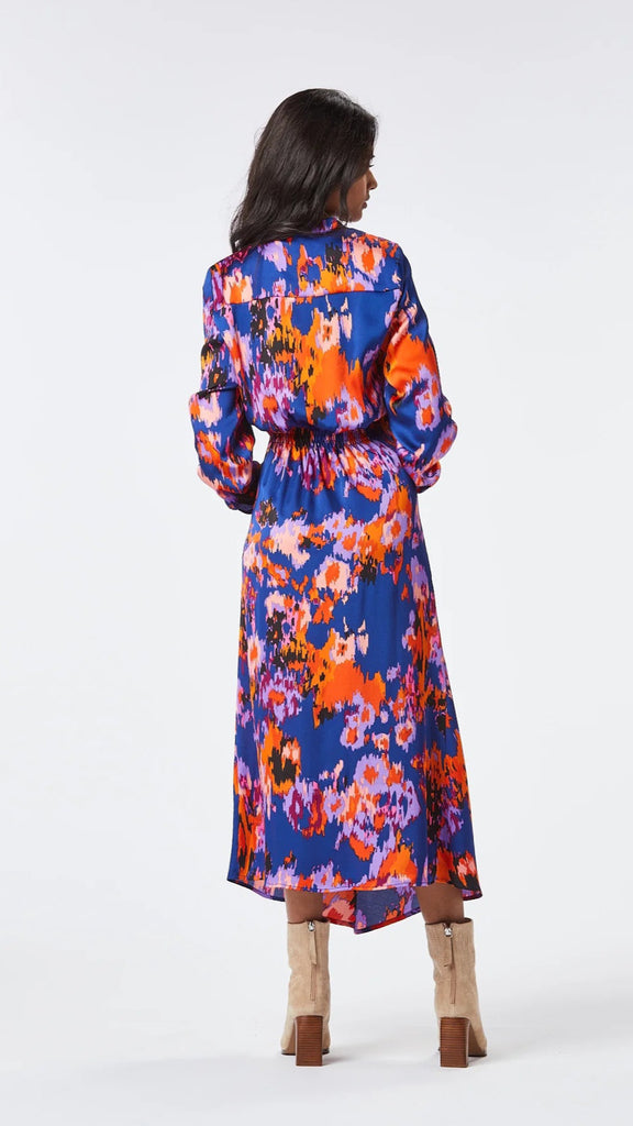 A1218 Lisa Satin Mao Collar Dress