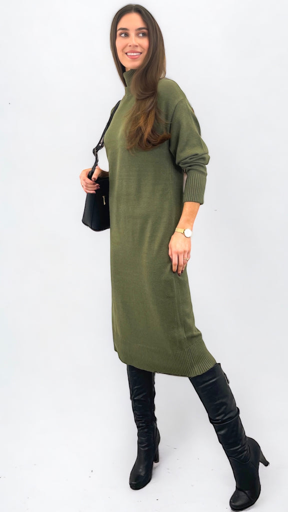 4-A1289 Bymanina Khaki Jumper Dress