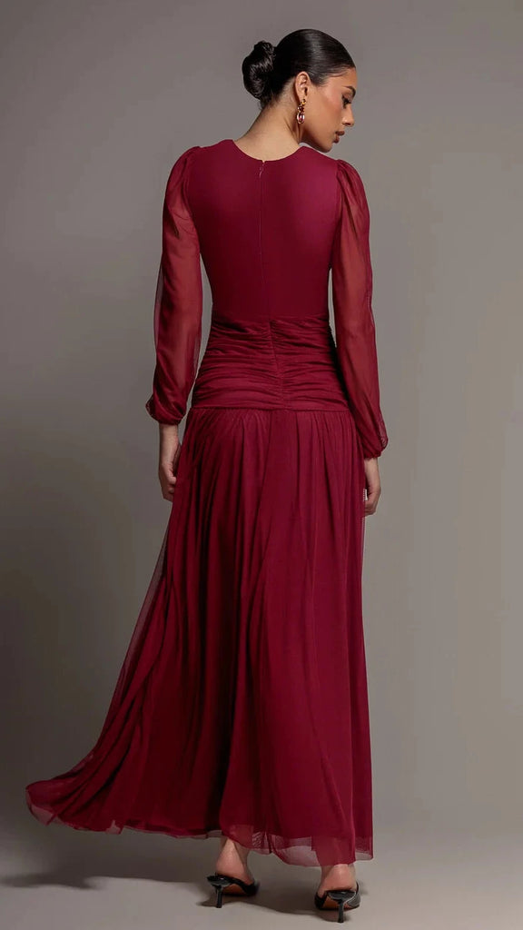 A3305 Hazel Balloon Sleeve Maxi Dress