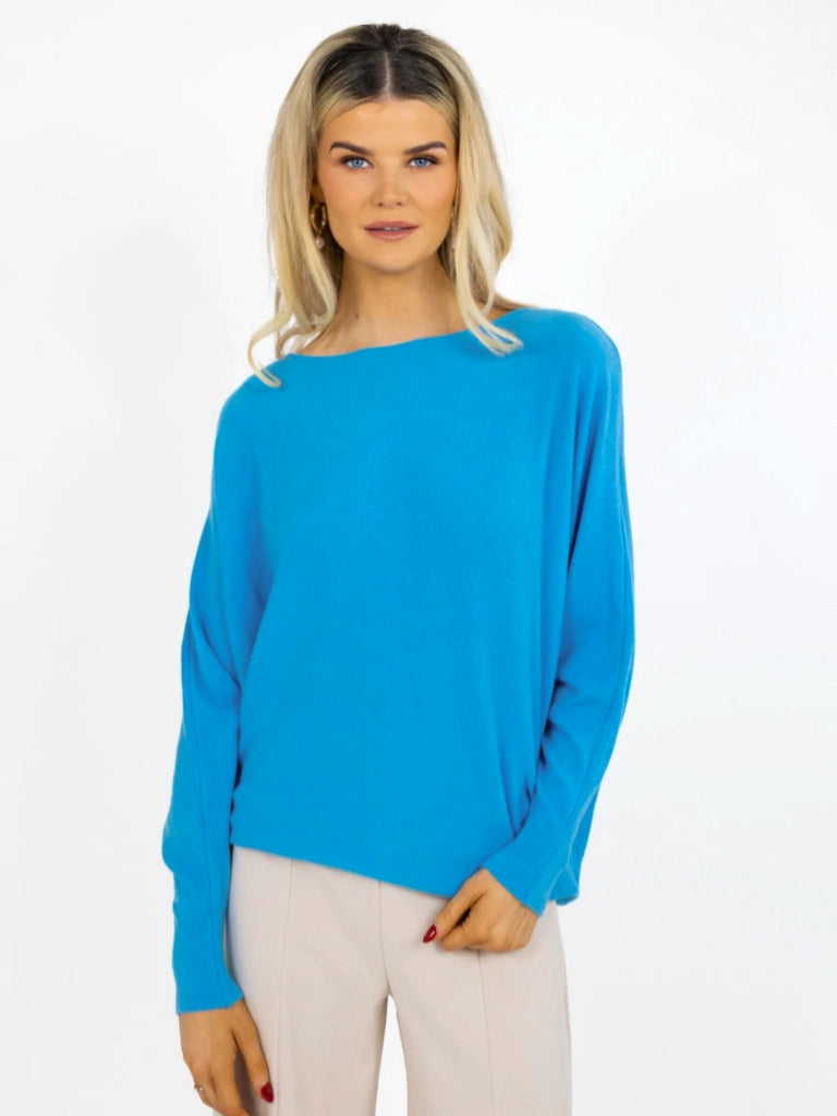 A1402 Turquoise Pearl Knit Batwing Top