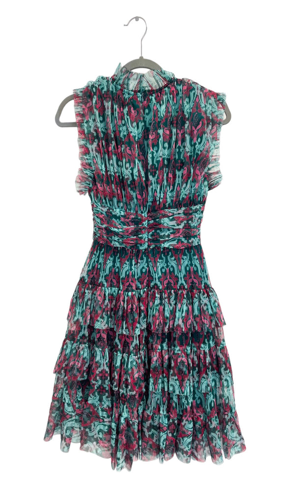 4-A1167 Print Malva Flounce Mini Dress