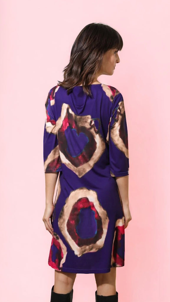 4-A1432 Marita Purple Print Tunic Dress