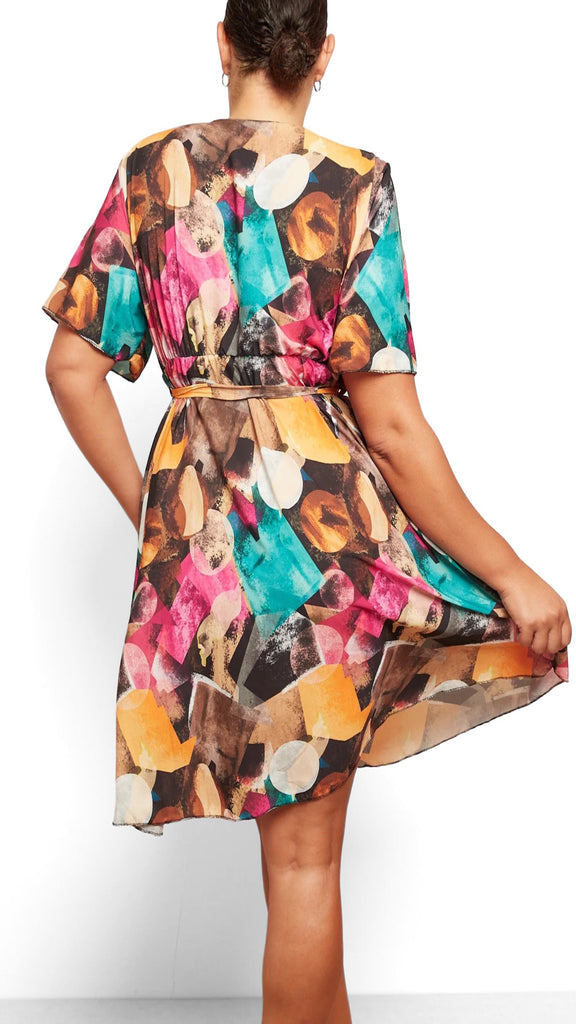 4-A0999 Brown Print Tana Dress