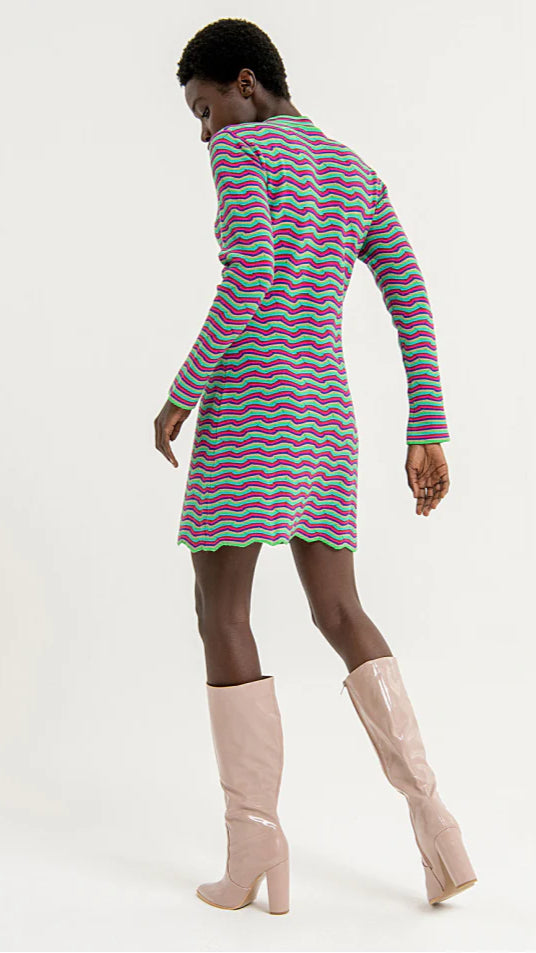 A1363 Perkins Stripe Knit Tunic Dress