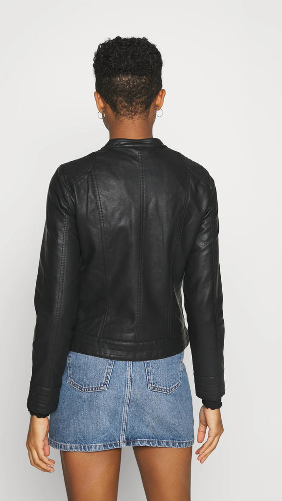 A1126 Byacom Faux Leather Jacket Black