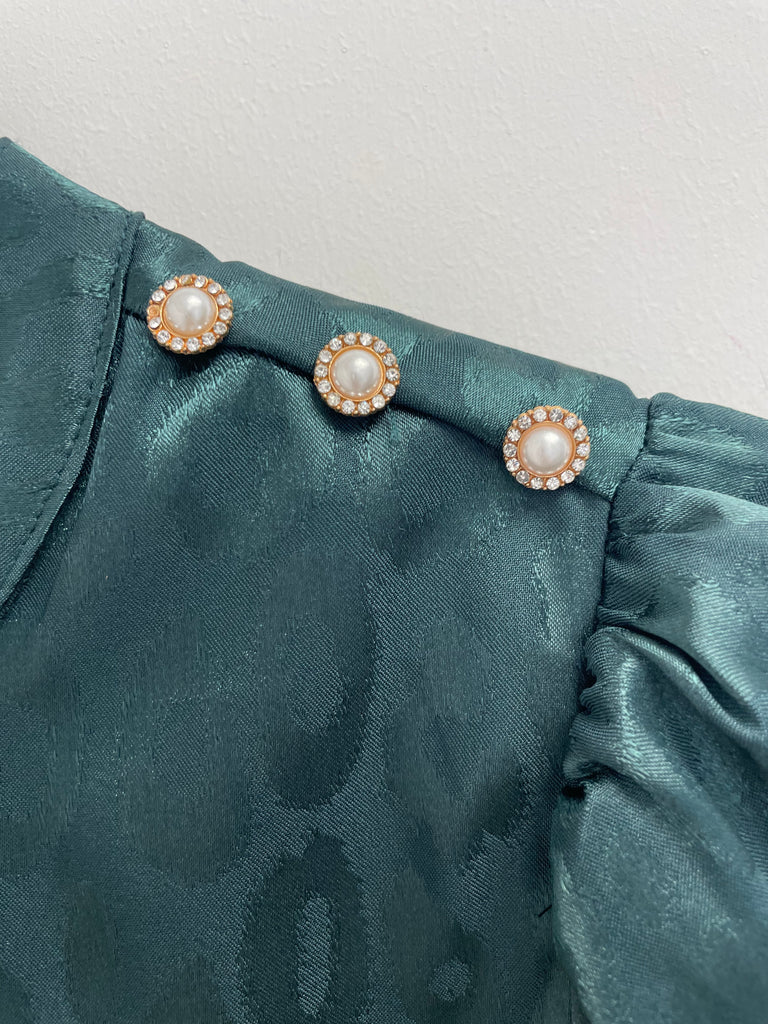 A1177 Green Embossed Nell Dress
