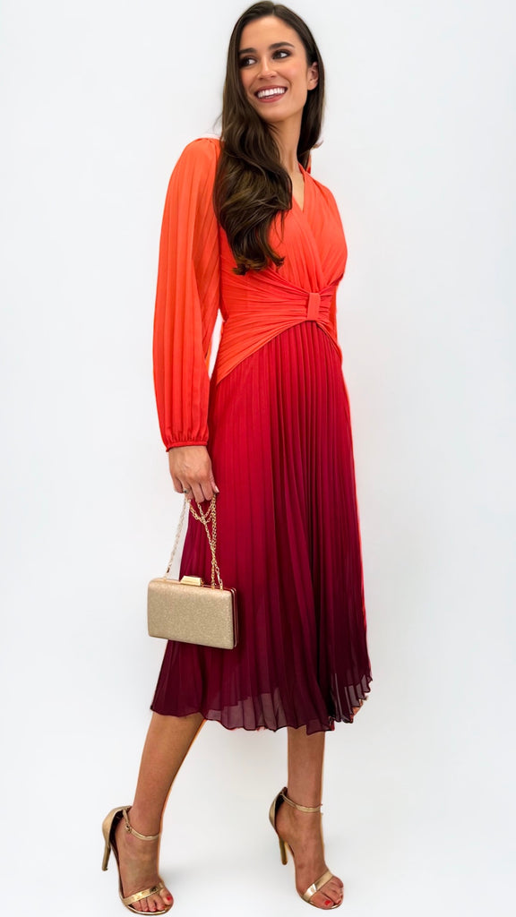 A0917 Orange Tie Dye Corset Dress