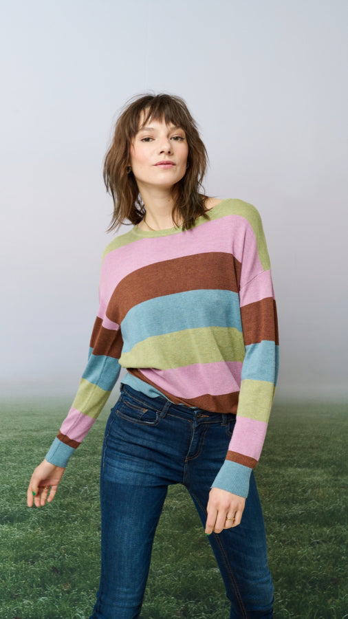 4-A0675 Pimba Stripe Fine Knit