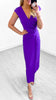 4-A0968 Elena Purple Faux Wrap Dress