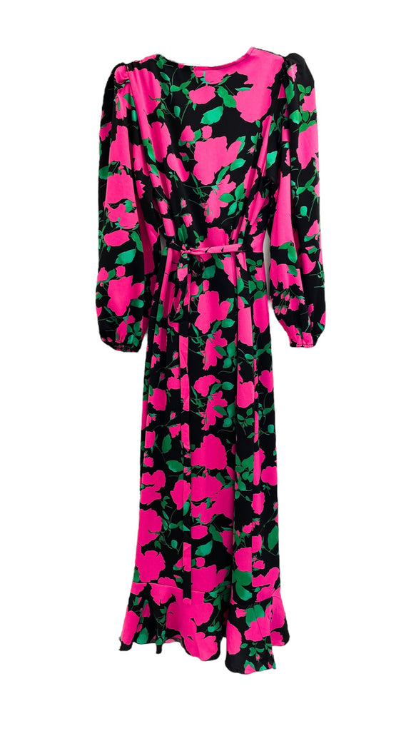 A1015 Kelda Pink Floral Wrap Dress