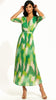 A2972 Polly Green Print Pleat Dress