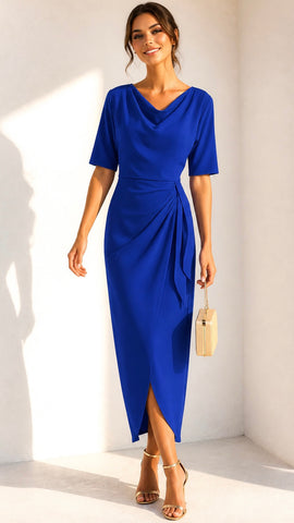 A3044 Magenta Beryl Midi Dress
