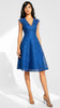 A2919 Karen Lace Brocade Flare Dress Royal