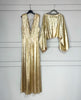 A2683 Gold Shimmer Wide Leg Jumpsuit