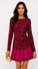 A3265 Ivana Wine Sequin Mini Dress