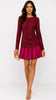 A3265 Ivana Wine Sequin Mini Dress