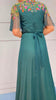 A2983 Green Embellished Wrap Dress
