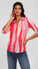A2982 Red Print Zip Top