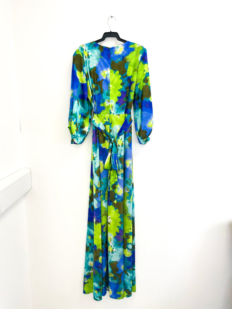 4-A1692 Blue Floral Mini Maxi Dress