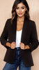 A2612 Black Rouched Sleeve Blazer