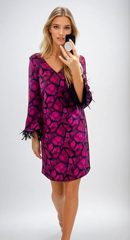 A2401B&F Lilias Raspberry Drape Dress