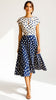 A3152(B) Nevada Navy Contrast Flare Dress